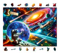 WOODEN.CITY Cosmic Exploration Wooden Space Puzzle 1000 Piece - 21.25 x 15.5 inches - Made in EU