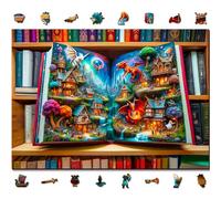 WOODEN.CITY Enchanted Tales Age 14+: Wooden Jigsaw Puzzles for Adults, 1000 Pieces Set with 100 Whimsies, Unique Puzzles for Adults - Premium Quality Wooden Jigsaws (Fantasy Book)