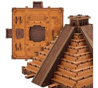 WOODEN.CITY Inca Pyramid Puzzle Box - 3D Escape Room Puzzle for Adults - DIY Pyramid Puzzle with Hidden Compartments & Mechanical Riddles - 167 Laser-Cut Pieces, Spare Parts & Birch Wood Assembly Kit
