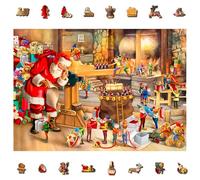 WOODEN.CITY Santa's Workshop 1000 Piece Jigsaw: Christmas Jigsaws 1000 Pieces for Adults - Unique Wooden Puzzle, Ideal and Engaging Adult Puzzle Experience