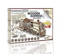 Wooden City Wooden Express with Rails Clear