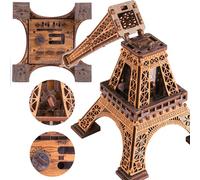 WOODEN.CITY Wooden Puzzle Box Eiffel Tower - 3D Wooden Puzzles for Adults | Escape Room | Cluebox Style Wooden Trick Box | 180 Pieces | Made in EU