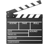 Wooden Clapboard,Movie/Film/TV Clapper - Hollywood Action! Style Clapboard Prop,Hollywood Clapper Board Wooden Film Movie Clapboard Accessory with Black