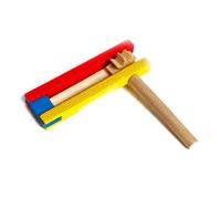 Wooden Clapper Percussion Instrument Long Handle Castanet Rhythm Tool | Wood construction with long handle design for handheld rhythm practice and percussion use with compact 11 x 10.5 cm size