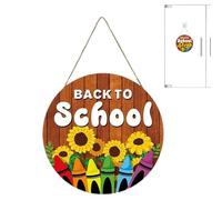 Wooden Classroom Welcome Sign - Pencil Design Door Panel | Reusable Decoration for Classroom Parties Indoor Outdoor Students Preschool Primary First Day