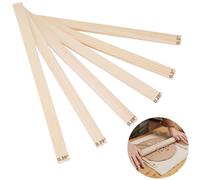 Wooden Clay Rolling Guide Sticks Set, 6 Pieces Pottery Craft Tools 15.8 X 0.79 In, 0.2/0.28/0.39 In Thickness For Handbuilding Plates