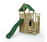 Wooden Climbing Frame Play Tower and Slide - M11 Stepup Den Rebo Brown One Size
