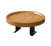 Wooden Clip-On Tray Table For Couch Offers Spacious For Drinks Coffee Snacks And Remote Control Storage(light brown)