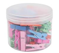 Wooden Clips Push Pins Multicolored Wooden Craft Clips for Cork Boards Craft DIY Decoration