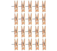 Wooden Clips with Pushpins, 50 Pcs Wooden Clips with Thumbtacks Pushpins Tacks Paper Clips with Pins for Cork Boards Crafts Arts Projects Photo Supplies (Natural)