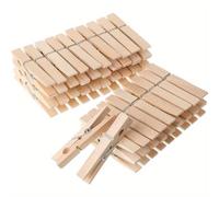 Wooden Clothes Pegs - 60 Pack Strong Pine Wood Tight Grip Streel Coil Spring - Eco Friendly Sustainability, and Versatility in Every Pinch