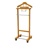Wooden Clothes Rack - Wardrobe Valet Stand Garment Organizer for Hotels, Dormitories, and Offices
