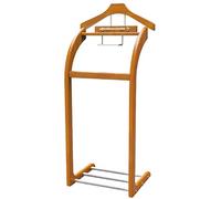 Wooden Clothes Rack - Wardrobe Valet Stand Garment Organizer for Hotels, Dormitories, and Offices