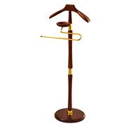 Wooden Clothes Rack - Wardrobe Valet Stand Garment Organizer for Hotels, Dormitories, and Offices
