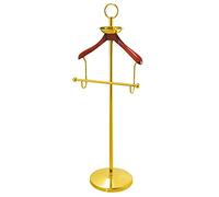 Wooden Clothes Rack - Wardrobe Valet Stand Garment Organizer for Hotels, Dormitories, and Offices