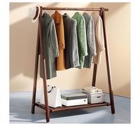 Wooden Clothes Rail - Foldable With Shelves - 150CM High - Industrial Style Clothing Hanger Storage for Entryway, Hallway, Living Room