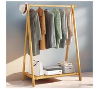 Wooden Clothes Rail with Shelves and Single Rail - Foldable Wooden Clothes Rail - 150CM High-Width:60CM - Industrial Coat Clothing Hanger Storage - for Entryway Hallway Living Room