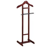 Wooden Clothes Valet Stand with Trouser Rack - Freestanding Suit - Easy Assembly Unisex Clothes Hanger for Home & Office - Stylish Storage Solution