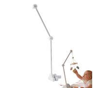 Wooden Cloud Crib Mobile Arm Holder, Non-Toxic Adjustable Detachable Hanger Cot Stand, for Baby Bed Stroller Changing Table, Hanging Bell Wind Chimes Plush Toys, Nursery Decoration Gift (White)