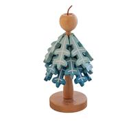 Wooden Coaster Set - 3-Piece Heat Resistant Mat, Hot Pot Holder Set in Christmas Tree Shape, Foldable Coaster Mat, Table Protector, Teapot/Pan Tray Insulation Placemat for Di