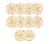 Wooden Coasters - 10x10cm Tea Coaster | 10pcs Table Coasters - Heat Insulated | Geometric Pattern - Anti-scalding Coaster | Drinks, Coffee, Tea, Home