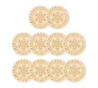 Wooden Coasters - 10x10cm Tea Coaster | 10pcs Table Coasters - Heat Insulated | Geometric Pattern - Anti-scalding Coaster | Drinks, Coffee, Tea, Home