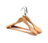 Wooden Coat Hangers Thickened Suit Coat Hanger Solid-Wood Clothes Wide Shoulder Seamless Household Support Wooden(Color 6)