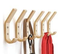 Wooden Coat Hooks Wall Hooks,Natural Oak Wood Hooks Decorative Vintage Wood Wall Hooks Organizer Heavy Duty Wall Mounted Hooks for Wall Hanging Coats, Key, Cap, Cup (4 Pack)