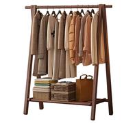 Wooden Coat Rack Freestanding with Shelf and Hooks, Stable Base, Sturdy and Easy Assembly, Space-Saving Design, For Hallway, Bedroom, Office : 60/80/100/120x46x150CM