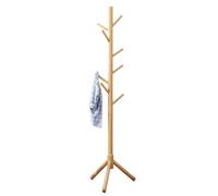 Wooden Coat Rack - Originals Wood Color, Freestandiing Coat Stand With 8 Hooks, Stable Clothes Tree, Simples Hat Hanger | Entryway Bedroom Hallway Apartment Office Living Room Accessory