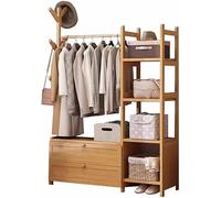 Wooden Coat Rack Stand with Shoe Storage - Free Standing Hall Tree with Clothes Rail for Entryway Hallway nization and Hat Storage Solutions