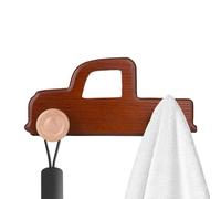Wooden Coat Rack Wall Mount - Heavy Duty Car Decor | Boy Nursery Hook with Hat Function, Bathroom Accessory with Towel Use, Backpack Organizer, Clothes Hanger for Children Door Bedroom Home Bath