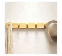 Wooden Coat Rack Wall Mounted, Natural Wood 4 Peg Hooks Hanger for Coats, Towels, Bags, and Robes