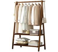 Wooden Coat Rack with Shoe Storage, Free-Standing Coat Hanger with 2 Hooks, Easy to Assemble for Hallway, Living Room, Entryway - Stylish and Functional nizer