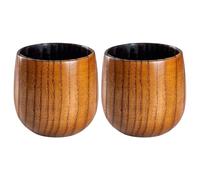 Wooden Coffee Cups Set of 2 Reusable Old Style Whisky Glass Rustic Drinking Glasses | Men Dad Home Office Bar Restaurant Tea Coffee Wine Bourbon Beer