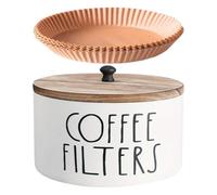Wooden Coffee Filter Holder - Rustic Cafe with Lid, Coffee Filter Storage Container, Pour Over Drip Brew Organizer | Coffee Accessories for Home, Camping, Travel, Kitchen, Baris