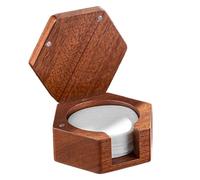 Wooden Coffee Filter Organiser - Robust 51mm/53mm/58mm Paper Holder with Secure Magnetic Top Portable Brew Station Accessory for Home, , Shop, Diner, Kitchen