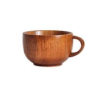 Wooden Coffee Mug with Handle Natural Wood Grain, &, Perfect for Coffee/Tea Lovers, Solve The Problem of Scalding, Handmade Design for Home & Use (Gold, One Size)