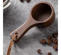 Wooden Coffee Scoop for Ground Coffee - Black Walnut Measuring Spoon for Tea, Coffee, and Kitchen Use, Long Handle Mixing Utensil (A)