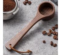 Wooden Coffee Scoop for Ground Coffee - Black Walnut Measuring Spoon for Tea, Coffee, and Kitchen Use, Long Handle Mixing Utensil (B)