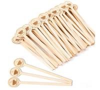 Wooden Coffee Stirrers Sticks 100-Pack Biodegradable Durable Natural Wood Stirrers with Round Ends Drink Stirrers for Coffee, Tea, Milk & Hot Beverages Coffee Bar Accessories