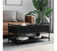 vidaXL Coffee Table Black 99x50x50 cm Engineered Wood