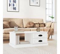Wooden Coffee Table with 2 Lower Storage Drawers Modern Living Room Furniture Uk