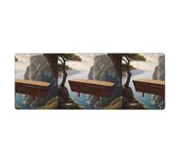 Wooden Coffin Hanging from Cliff Printed Extra Large Mouse Pad 12x31.5in for Office, Gaming, and Learning - Durable, Comfortable, and Environmentally Friendly