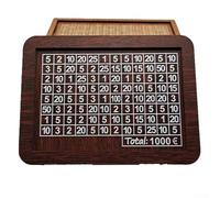 Wooden Coin and Bill Box with Number Counter, Supports Financial Planning and Goal Setting for Children and Adults (1000 dark brown)