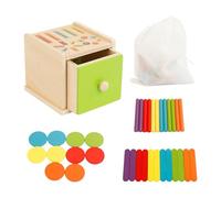 Wooden Coin Box Color Sorting and Shape Cognitive Object Perception Toy for Toddler Hand Skill Training Activity Toy Wooden Coin Box Education Toy