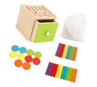 Wooden Coin Box Color Sorting and Shape Cognitive Object Perception Toy for Toddler Hand Skill Training Activity Toy Fine Motor Skill Exercise for Toddler