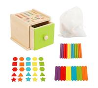 Wooden Coin Box Educational Toy Color Sorting Game Toy for Kindergartend Kids Fine Motor Skill Training Shape Cognition Fine Motor Skill Exercise Toy for Toddler