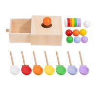 Wooden Coin Box Toy, Coin Drawer Toy | Color Sorting Ball Drawer Score - 7 Colors of Balls Throwing Game for Kids Evolutionary Cer