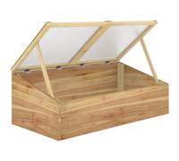 Wooden Cold Frame Greenhouse Garden Polycarbonate Grow House with Independent Openable Top Covers for Flowers